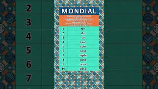 NUMBERS IN THE MONDIAL LANGUAGE