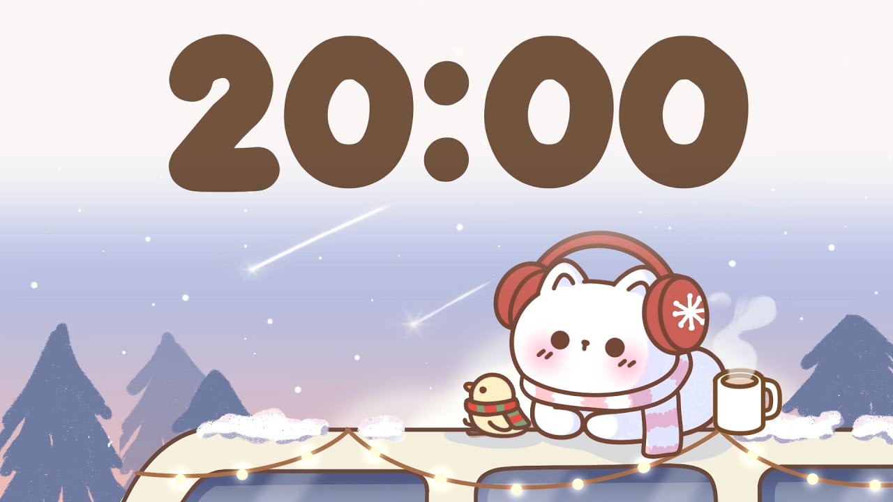 20 Minute Timer 🐱 Winter lofi timer for study - YouTube