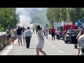 Incidente in superstrada, furgoncino in fiamme all'altezza dello svincolo di Pieve Vergonte