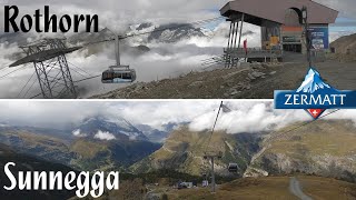 SWITZERLAND: Rothorn 3103m mountain & Sunnegga station, Zermatt 4K