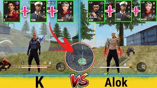 K VS ALOK IN ZONE TEST FREE FIRE - GARENA FREE FIRE