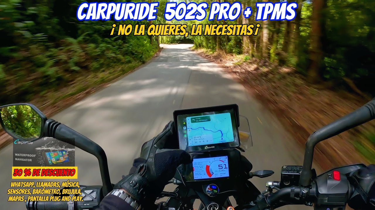 NUEVO CARPURIDE 502S PRO +TPMS / EL CARPLAY Y ANDROID AUTO PARA MOTO /INSTALACIÓN - CONFIGURACIÓN