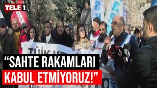 KESK üyeleri TÜİK önünde