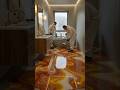 Luxury Bathroom Epoxy Floor Transformation 🔥 Red White &amp; Yellow Marble Design