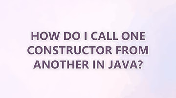 How do I call one constructor from another in Java? (9 SOLUTIONS!!)