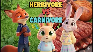 Fox Dad Teaches Bunny About Herbivores vs Carnivores  Fun Educational Animal Story for Kids