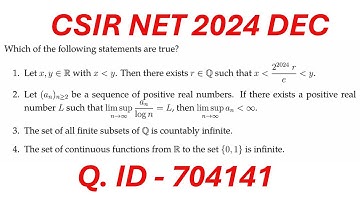 CSIR NET 2024 DEC || Q.ID - 704146 || REAL ANALYSIS || Maths with IITIANS