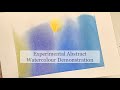 Experimental abstract watercolour demonstration with blue green and yellow watercolour