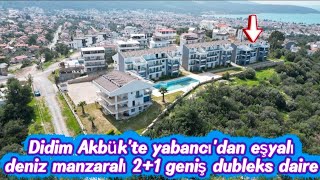 Didim Akbükte Yabancıdan Deniz Manzaralı 21 Eşyalı Geniş Dubleks Havuzlu Elit Sitede