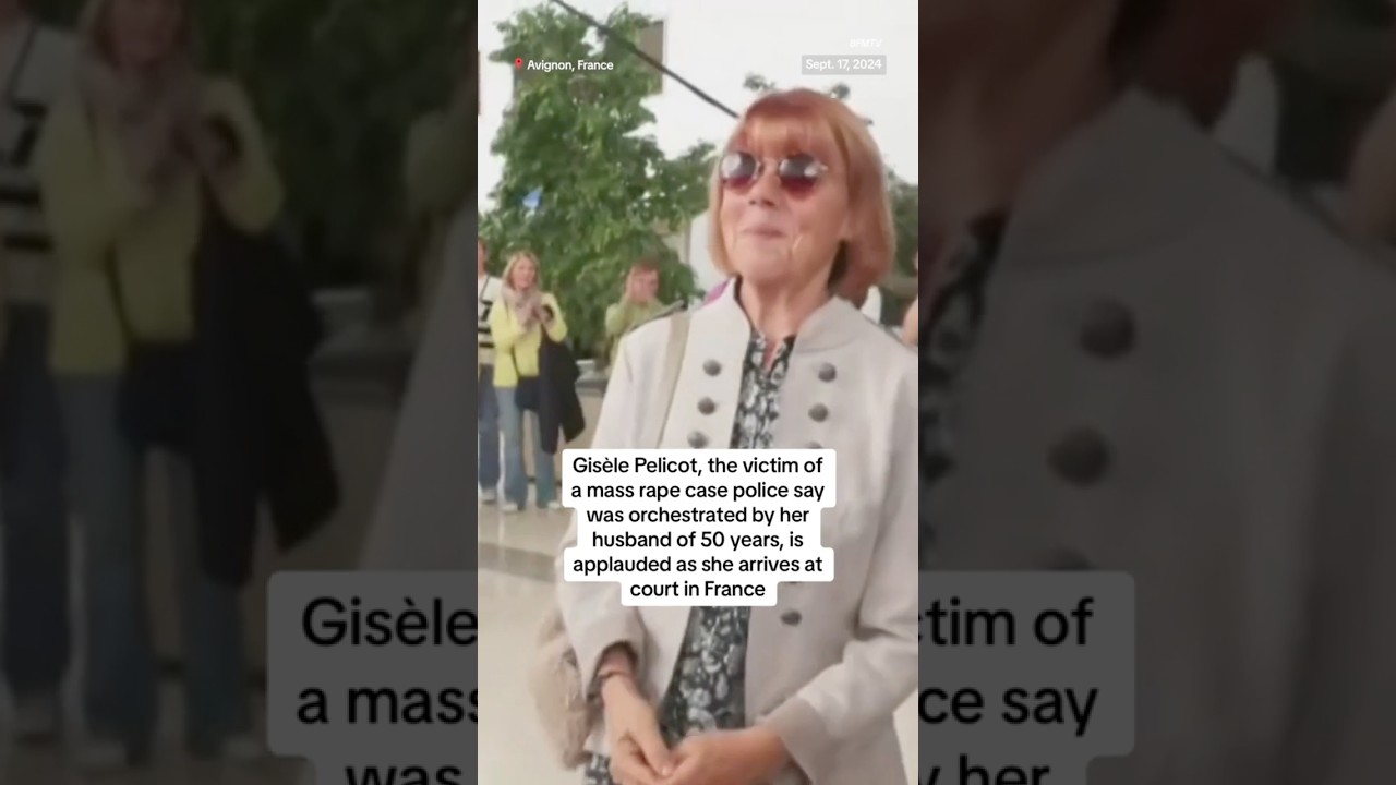 Victim of a mass rape case in France applauded as she arrives at court Victim of a mass rape case in France applauded as she arrives at court