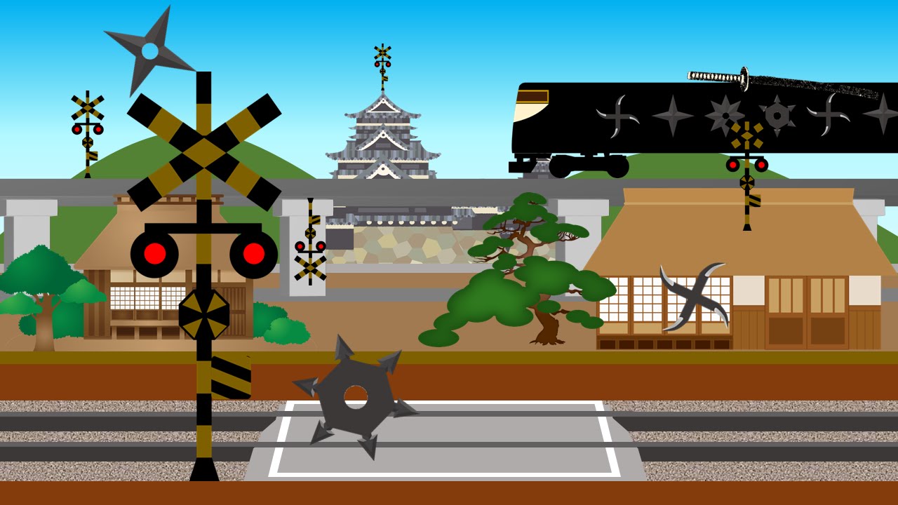 ⁣Ninja train and Ninja crossing | 忍者電車と忍者踏切 | 子供アニメ