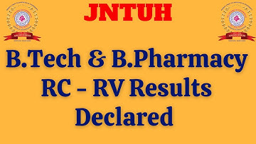 JNTUH Recounting & Revaluation Results Declared||JNTUH RC-RV Results|| JNTUH Results Updates 2022