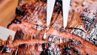 Grilled marinated flank steak