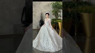 beautiful wedding dress Korean style and magic trick #model #braidal #trend #weddingdress #fashion