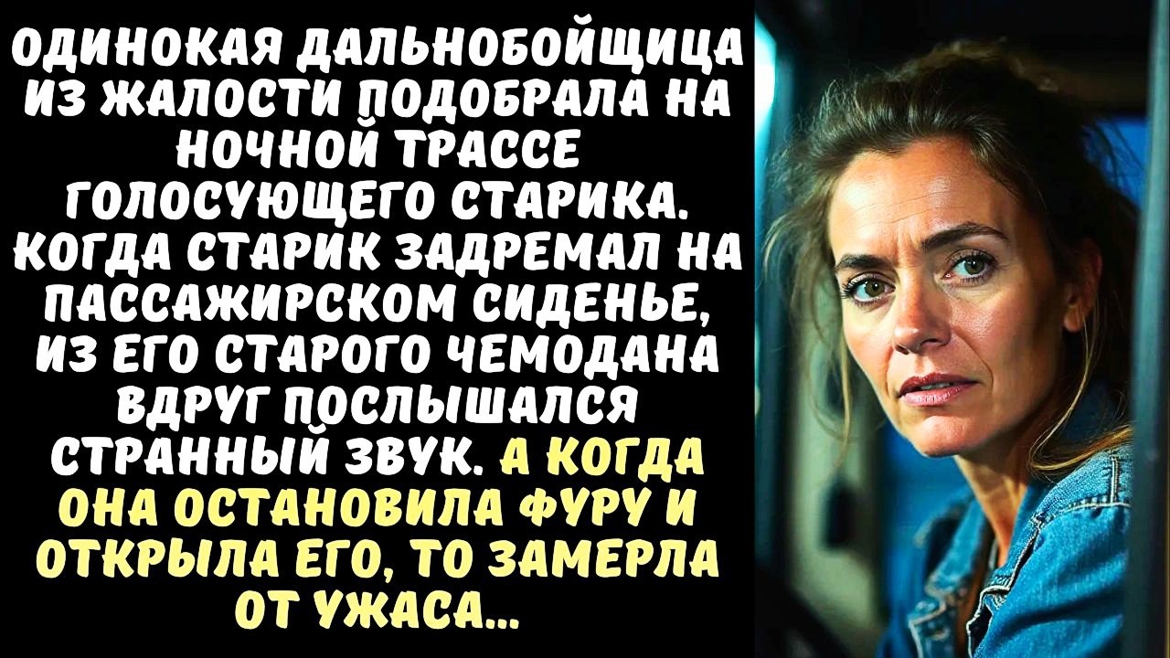 ДАЛЬНОБОЙЩИЦА подобрала на трассе СТАРИКА с чемоданом, но когда тот уснул, она услышала…