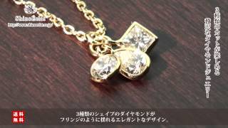 K18 スリーストーン　ダイヤモンドネックレス K18 Trois Lumiere 3-Stone Diamond Necklace