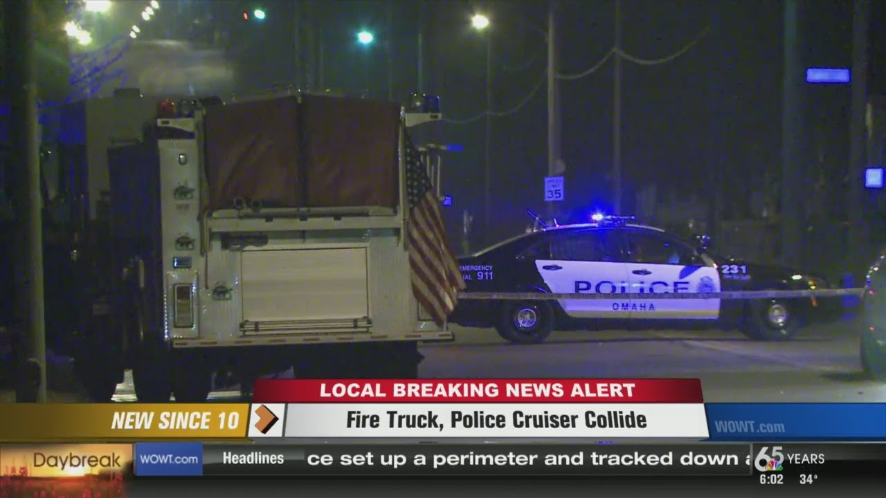 Police Cruiser, Fire Truck Collide - YouTube
