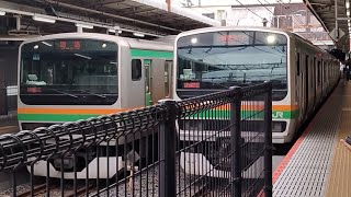 JR東日本E231系1000番台S-27編成+E231系1000番台K-02編成が上野東京ライン高崎線直通普通高崎行きとして大宮駅8番線を発車するシーン！(1846E)2024/06/02/