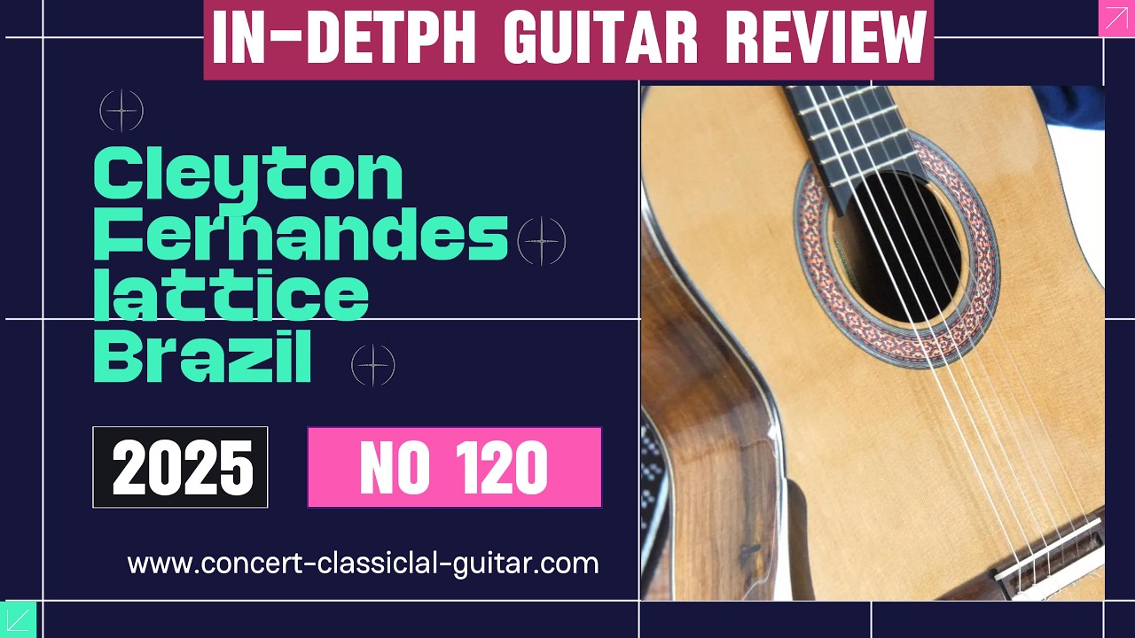 Review Cleyton Fernandes lattice n°120 2026  www.concert-classical-guitar.com
Cleyton Fernandes is a young talented luthier. He played for a long time with a Zbigniew Gnatek and got his inspiration from the Australian school of lutherie. Cleyton is aiming at building loud guitars but with a traditional sound and dynamics which can offer a wide range of playing. This guitar offers dark and deep basses and clear and creamy trebles. The string separation is amazing and the sustain amazing.

The finest concert guitars are available at :
www.guitare-classique-concert.fr
www.concert-classical-guitar.com
www.klassische-meistergitarren.de

For any additional information: contact andre@guitare-classique-concert.fr