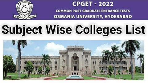 CPGET 2022|Subject wise colleges list|#cpget2022 #thanya