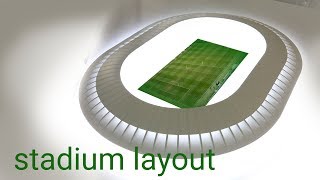 Сreating an architectural stadium layout . Создание архитектурного макета стадиона.