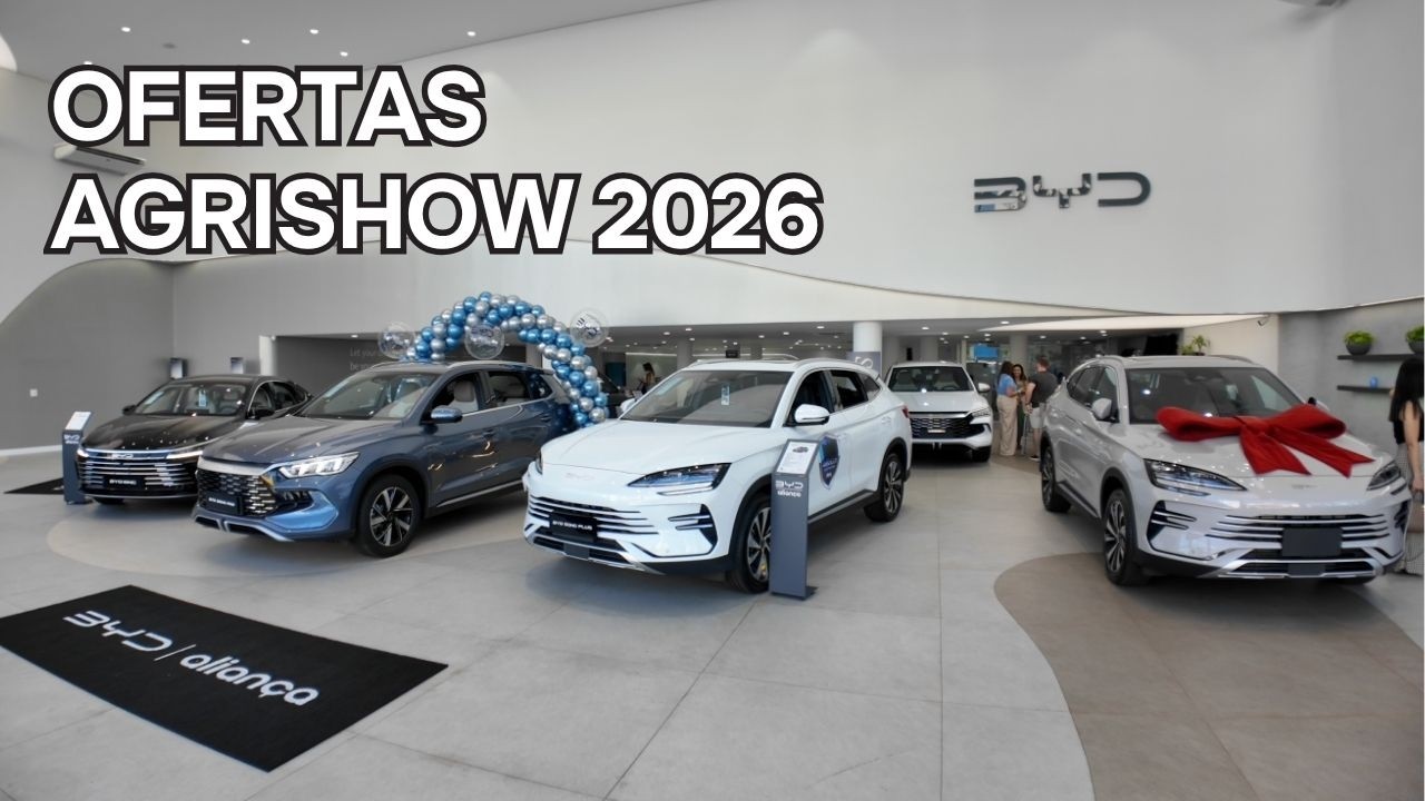 Ofertas Byd Aliança Agrishow 2026 Condições Exclusivas Byd King, Song Pro, Dolphin Mini e Byd Shark