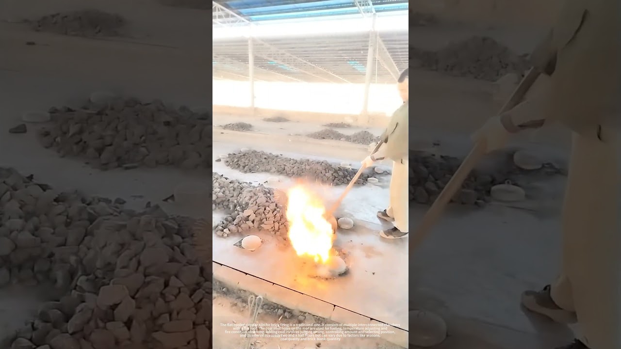 Add Coal Into Kiln Via Inlet Holes For Firing Red Bricks