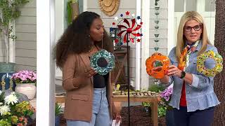 Plow & Hearth Art Glass Flower Shaped Hanging Bird Feeder on QVC