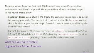 Resolving the Runtime Error: No module named 'botocore.compress' in AWS Lambda with aioboto3