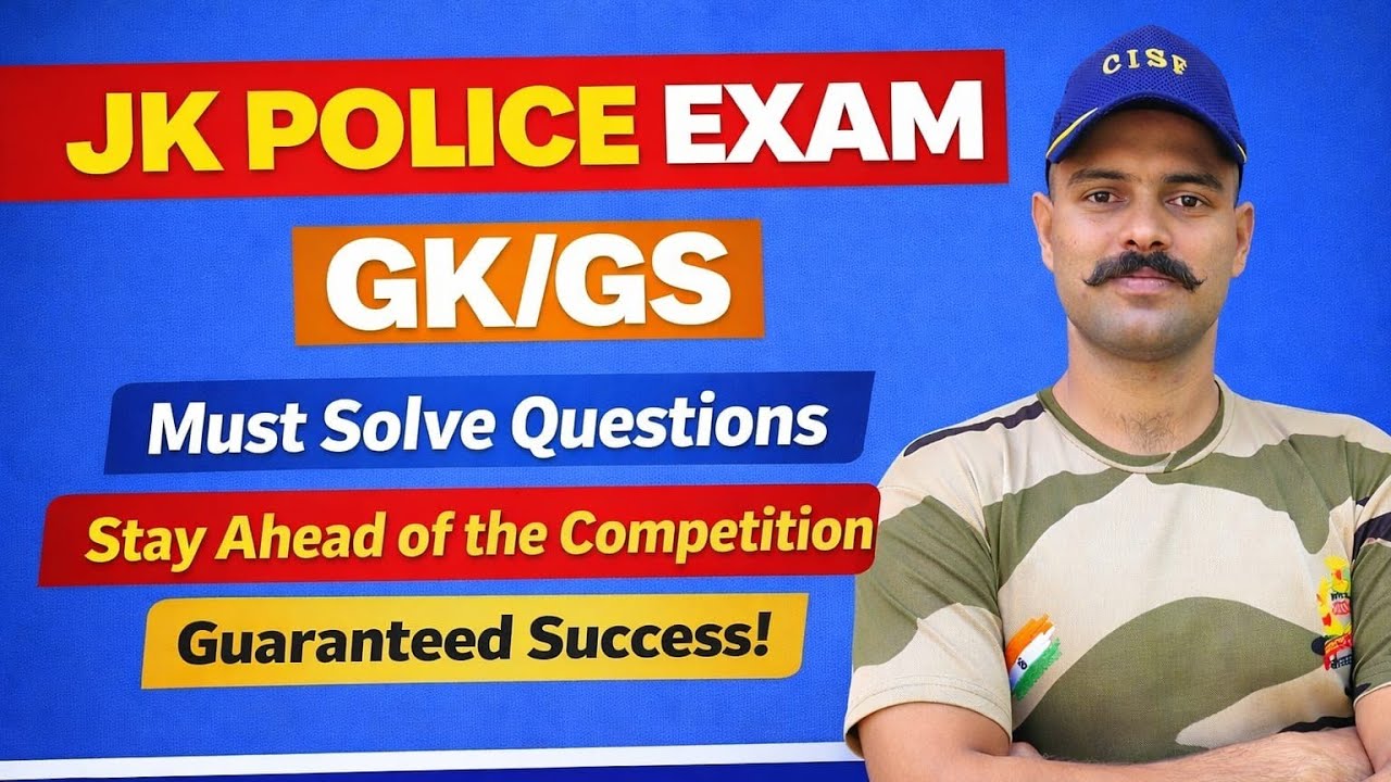 JK Police 2026 GK GS Practice Questions with Answers