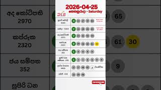 2026.04.25 ලොතරැයි ප්‍රතිඵල 💰| Today  Lottery result | DLB