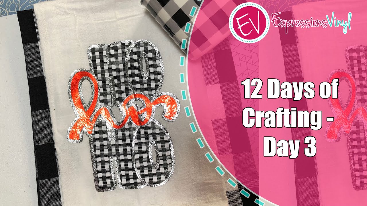 ExpressionsVinyl.com 12 Days of Crafting - Day 3 = Pattern Vinyl on Dish Towels