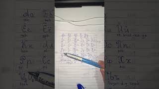 Russian alphabet in cursive handwriting
