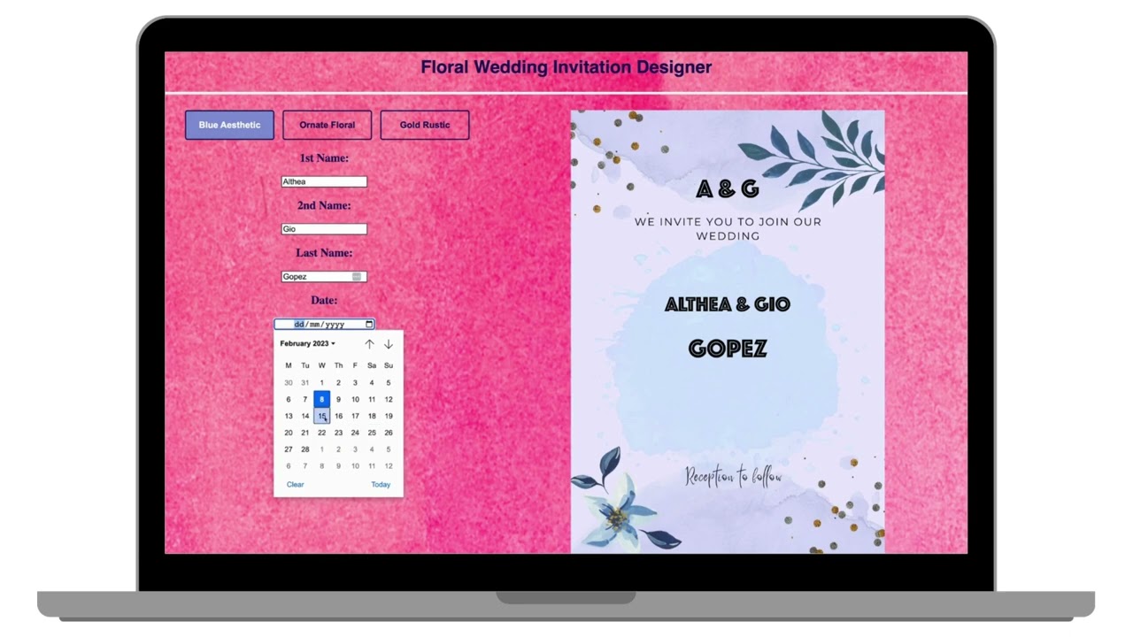 Wedding Invitation - Front-End Web Development Project
