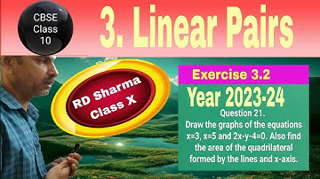 RD Sharma Class 10 EX 3.2 Q 21: Draw the graphs of the equations x=3, x=5 and 2x-y-4=0. Also find th