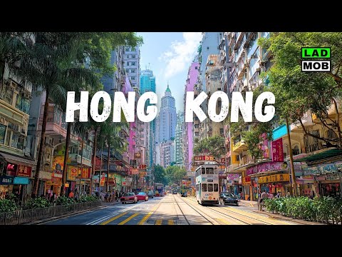 Hong Kong Walking Tour In 4K HDR Bustling Streets Harbor Views Local Street Life