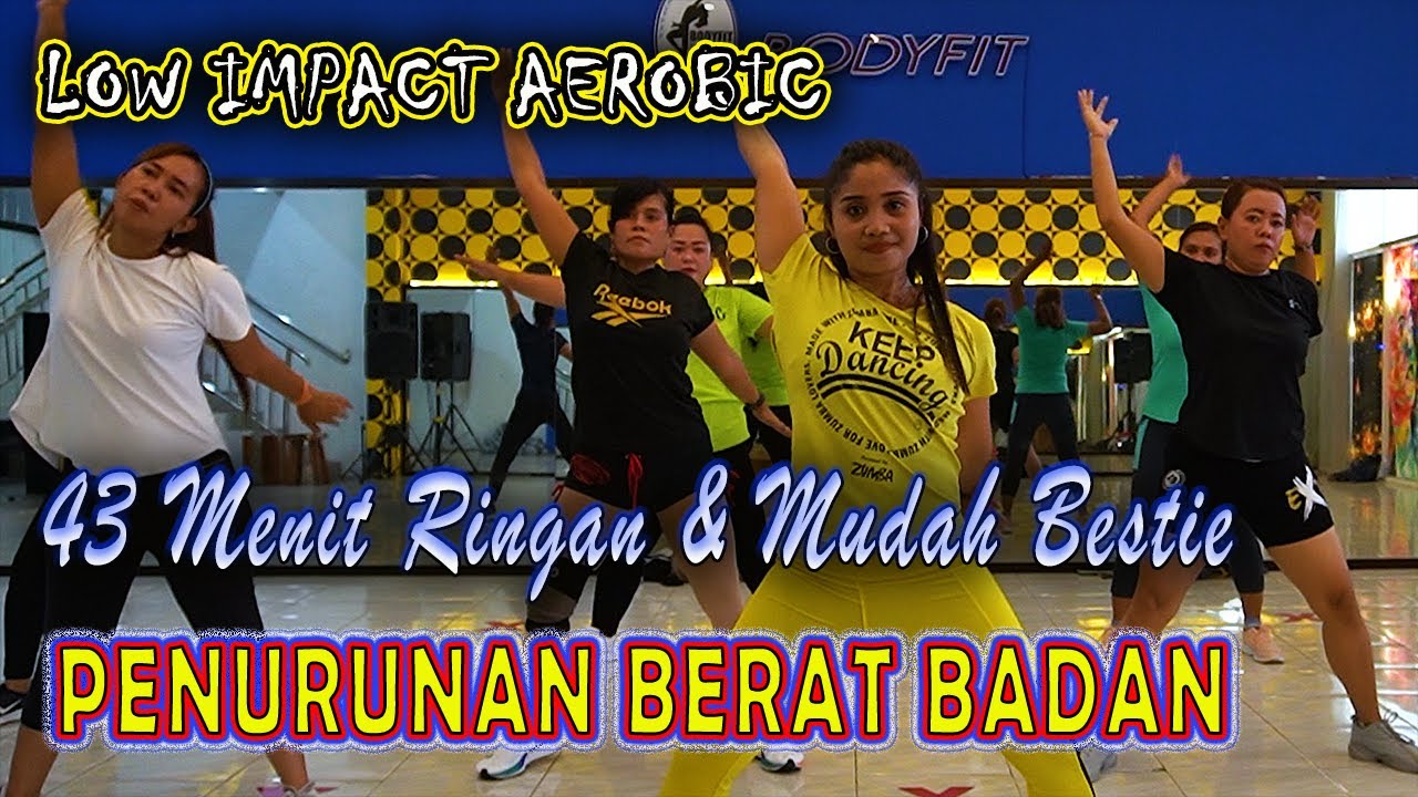 43 MENIT PENURUNAN BERAT BADAN RINGAN DAN MUDAH ||| SENAM AEROBIC LOWIMPACT EVIE YUSLIE