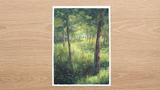 Forest Gouache Painting Tutorial