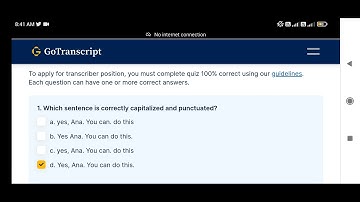 Which sentence is correctly capitalized and punctuated? GoTranscript