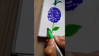 6 hack ?flowers ⚘️🌻🪻#drawing  with #DOMS brush Pen #shorts  #ytshorts @ReenaArt-f9r