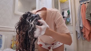 Washing My Long Hair ASMR 💦 Lots of Foam, Ear Cleaning & Relaxing ASMR