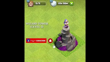 wizard tower level 1 to max upgrade clash of clan #gaminglifetime#shorts