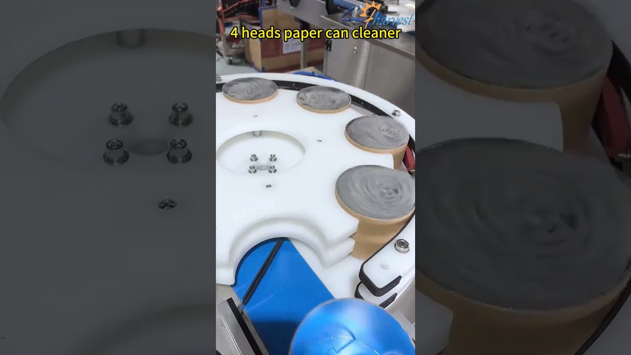 Automatic 4 heads paper tube cleaner equipment, Snack food paper can cleaning machine