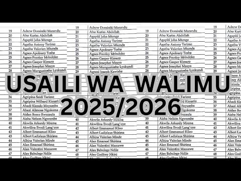 USAILI AJIRA ZA WALIMU 2025 2026 USAILI AJIRA KADA YA AFYA 2025 