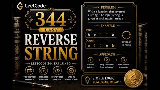 Exclusive LeetCode 344 - Reverse String Explained in C++ | Two Pointer Easy Problem Profile