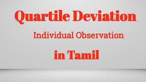 Quartile Deviation Individual Observation in Tamil