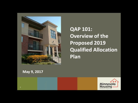 Qualified Allocation Plan (QAP) 101 and 2019 QAP Review