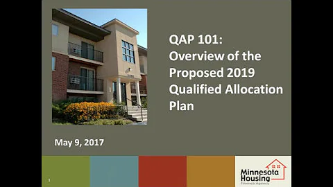 Qualified Allocation Plan (QAP) 101 and 2019 QAP Review