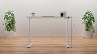 Höj- Sänkbart Skrivbord, 2 Motorer, Vitt Bordsstativ, Vit Bordsskiva