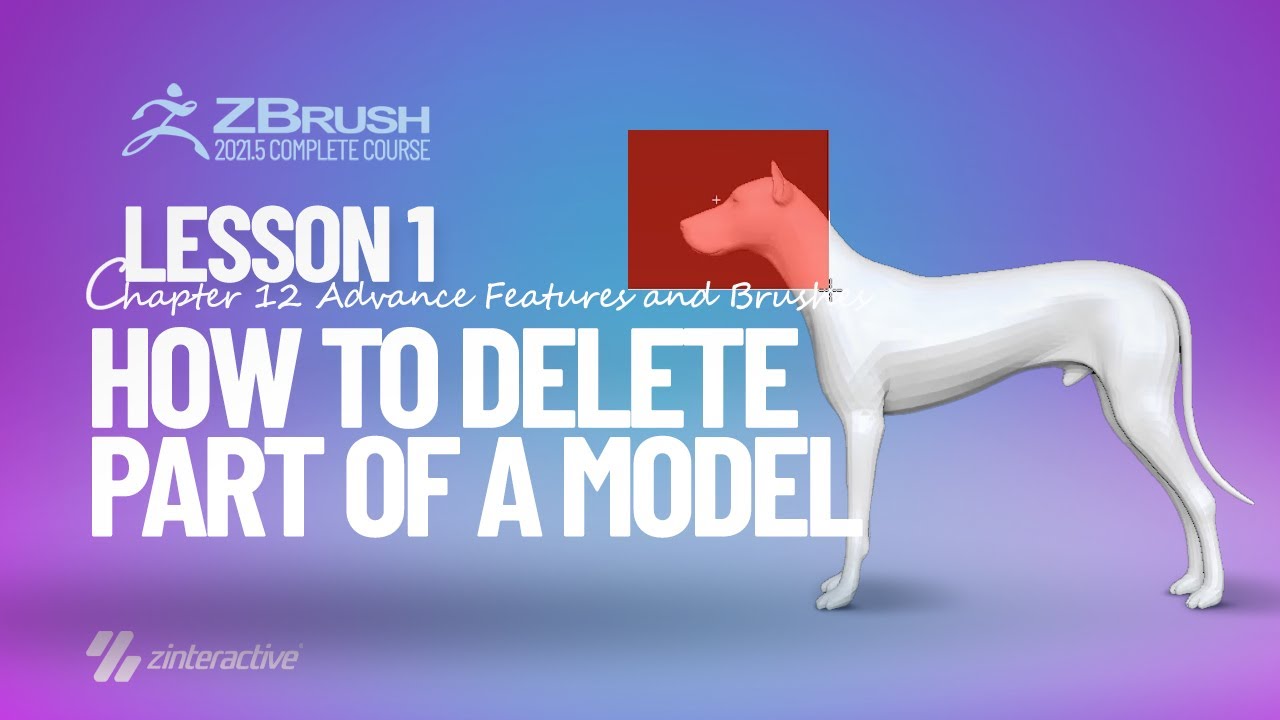 how to delete part of mesh in zbrush